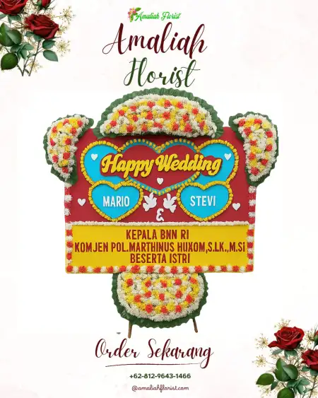 Papan Bunga Pernikahan Putridalem